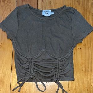 Brown princess polly crop top with ties